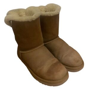 UGG Bailey Bow II Tan Suede Boots with Brown Bows